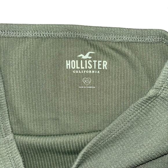 Hollister Olive Green Crop Top Women’s XS Preppy Casual Soft Girl Light Academia - Picture 5 of 9